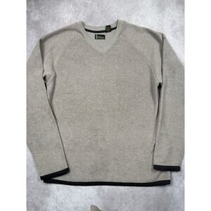 VTG Volcom Youth Liberation Men XL V-Neck Texture Pullover Sweater Brown Tan Y2K